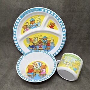 Vintage The Berenstain Bears Melamine Children's Meal Time Set